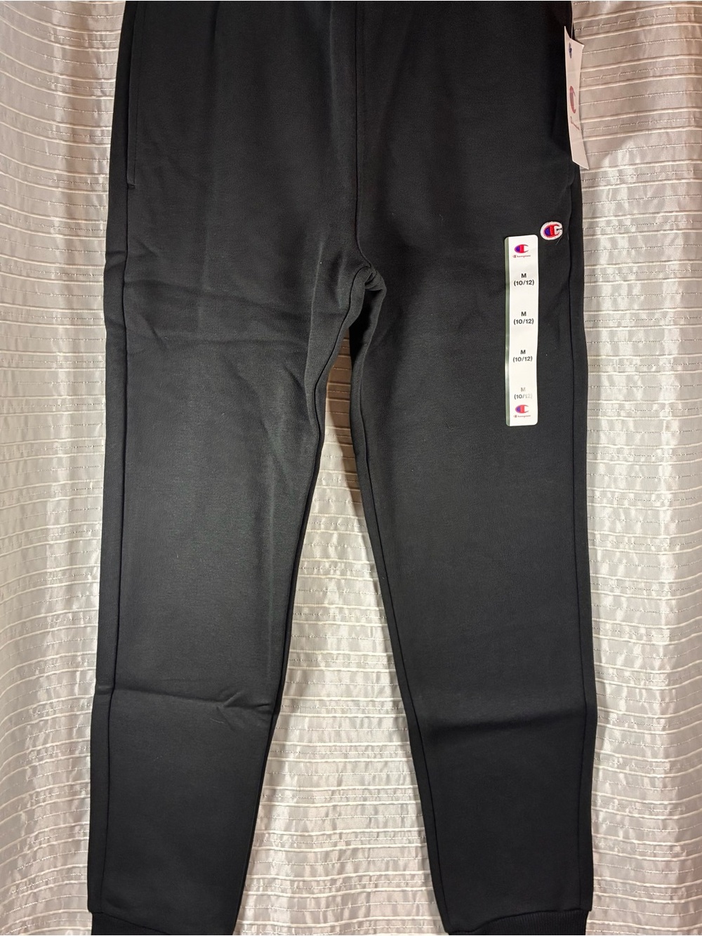 Champion Kids Black Jogger Sweatpants with Logo Tag